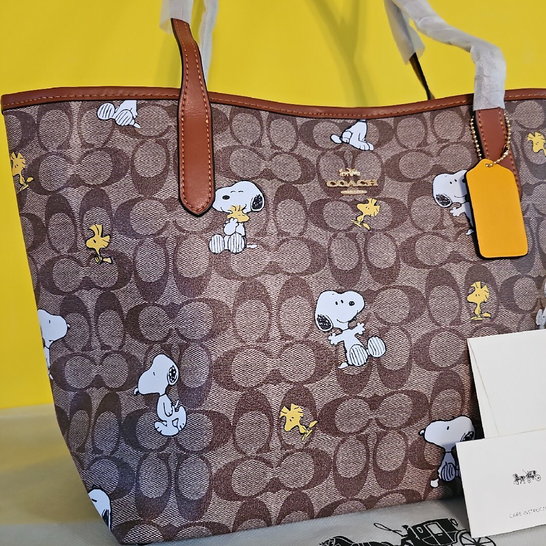 COACH スヌーピー トートバッグ コーチ 新作 ウッドストック 大人気 新品