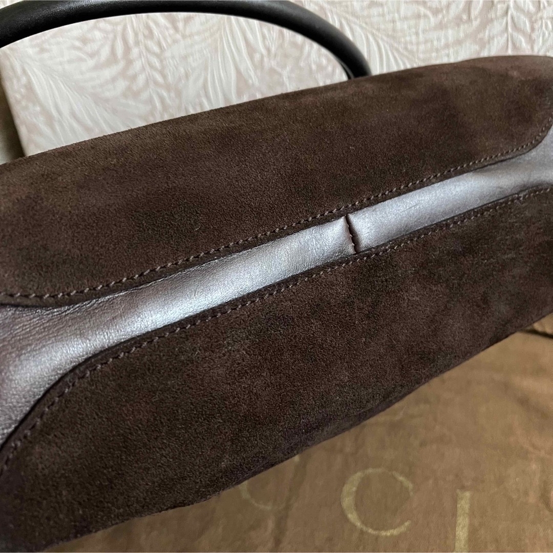 GUCCIグッチ トートバッグ 肩掛け ホースビット スエード 保存袋付