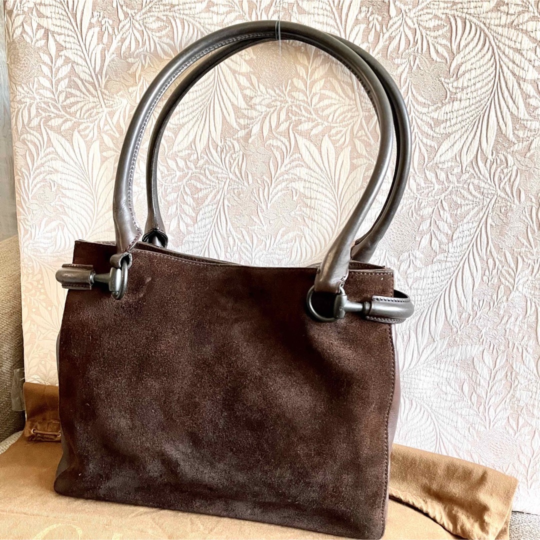 GUCCIグッチ トートバッグ 肩掛け ホースビット スエード 保存袋付 | フリマアプリ ラクマ