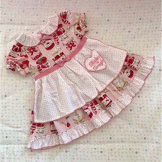 シャーリーテンプル♡ジャム瓶ワンピース、リボンカチュームセットキッズ服女の子用(90cm~)