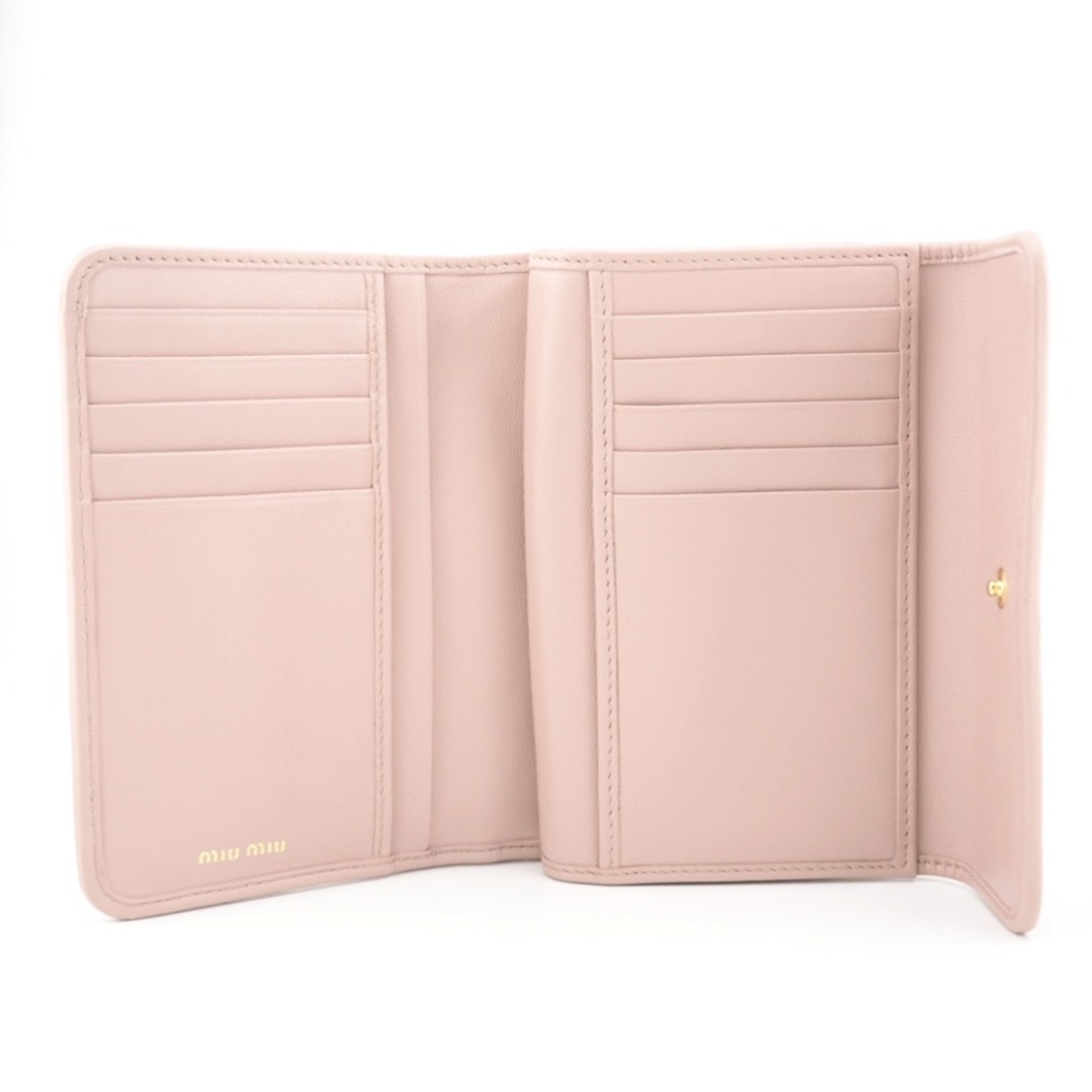 MIUMIU ミュウミュウ 財布 コンパクト 二つ折り レザー ピンク