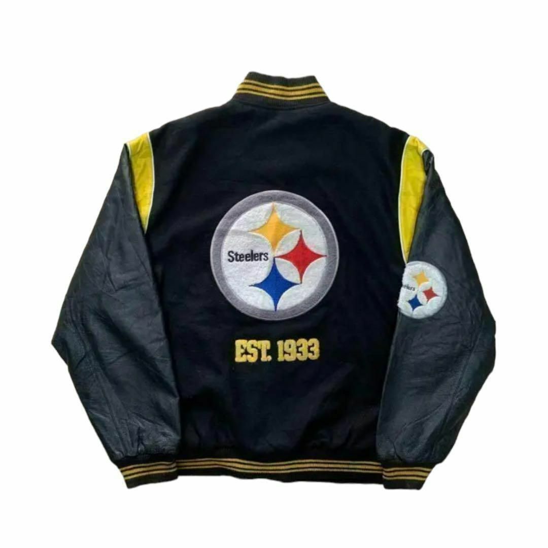 NFL STEELERS リバーシブル スタジャン ブラック全刺繍スティーラーズ