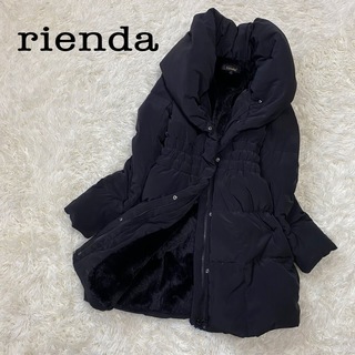 rienda リエンダ ダウンフェザージャケットコート(s)黒 ブラック
