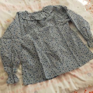 【新品】ボンポワン×スモッキングブラウス 4A リバティキッズ服女の子用(90cm~)