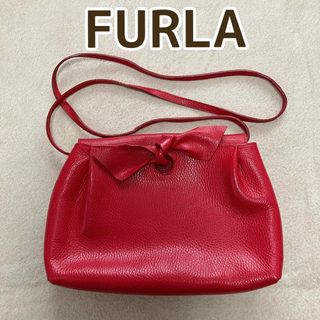 フルラ(Furla)のFURLA フルラ リボンモチーフ ショルダーバッグ クラッチバッグ レッド 赤(ショルダーバッグ)