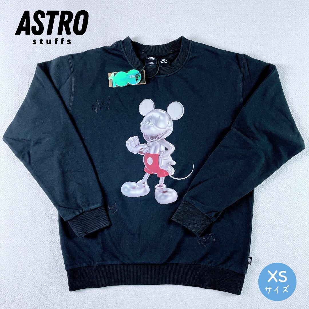 ASTRO stuffs×Disneyコラボ・ミッキー☆トレーナー☆黒(XS)