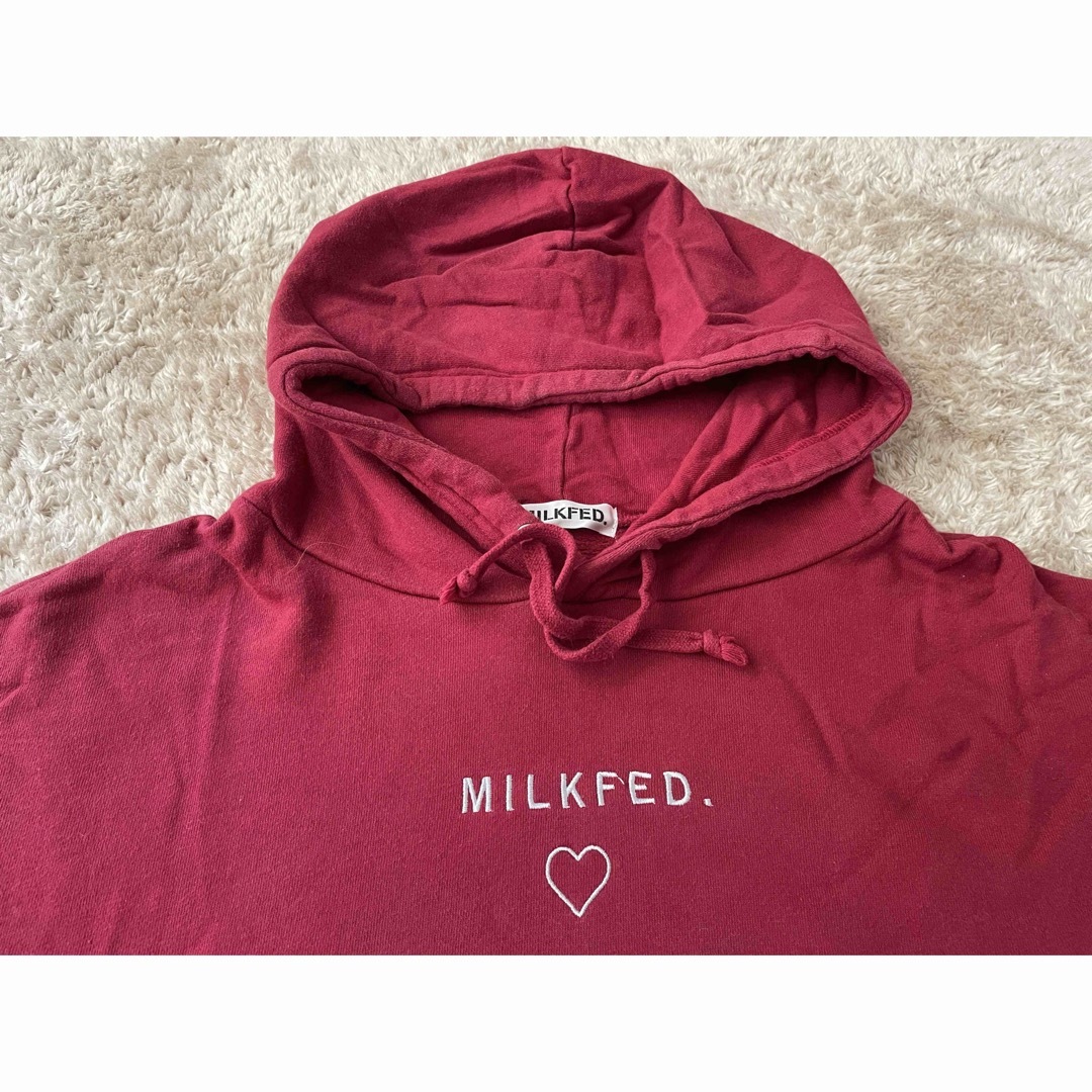 MILKFED.(ミルクフェド)のレディース MILKFED ワンサイズ パーカー 赤 長袖 冬 ブランド 中古 レディースのトップス(パーカー)の商品写真