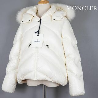 モンクレール(MONCLER)の極美品 モンクレール ANGLAIS ファー付 14Aサイズ 白 国内正規品(ダウンジャケット)