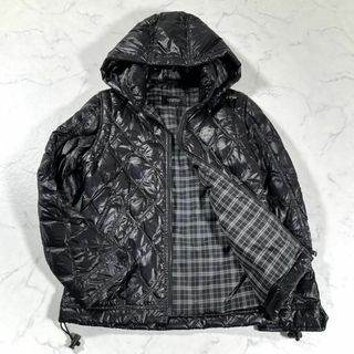 美品 入手困難★BLACK LABEL ダウンジャケット XL チェック柄 黒