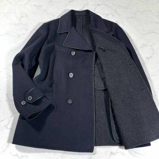 ダンヒル(Dunhill)の【極美品】dunhill ダンヒル カシミヤ レザーテクニックダブルコート(ピーコート)