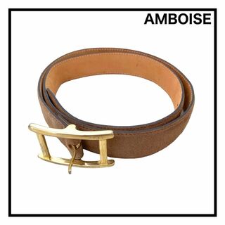 アンボワーズ(AMBOISE)の【AMBOISE】　アンボワーズ　レザーベルト　フランス製　ブラウン　メンズ(ベルト)