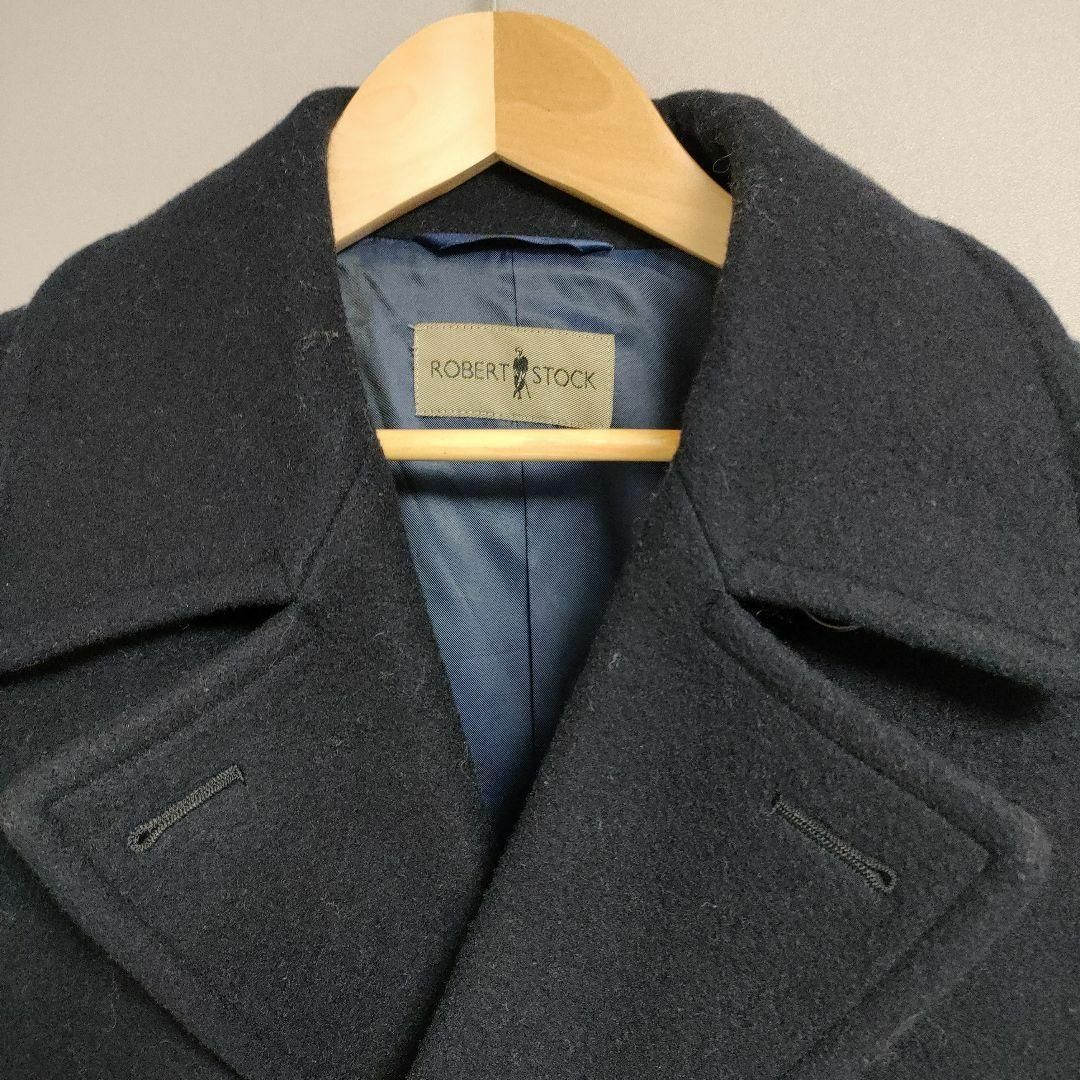 ROBERT STOCK　ウールコート　Mサイズ　ネイビー　ロバートストック メンズのジャケット/アウター(ピーコート)の商品写真