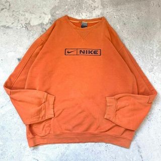 NIKE 00s スウェット カーキ 筆記体 ビッグロゴ XXL