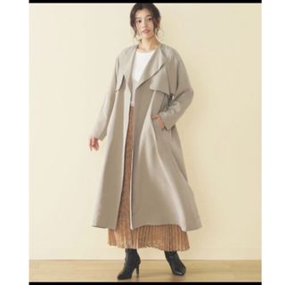 BEAMS - BEAMS LAPIS LUCE 38size ベージュ6分袖丈スプリングコートの