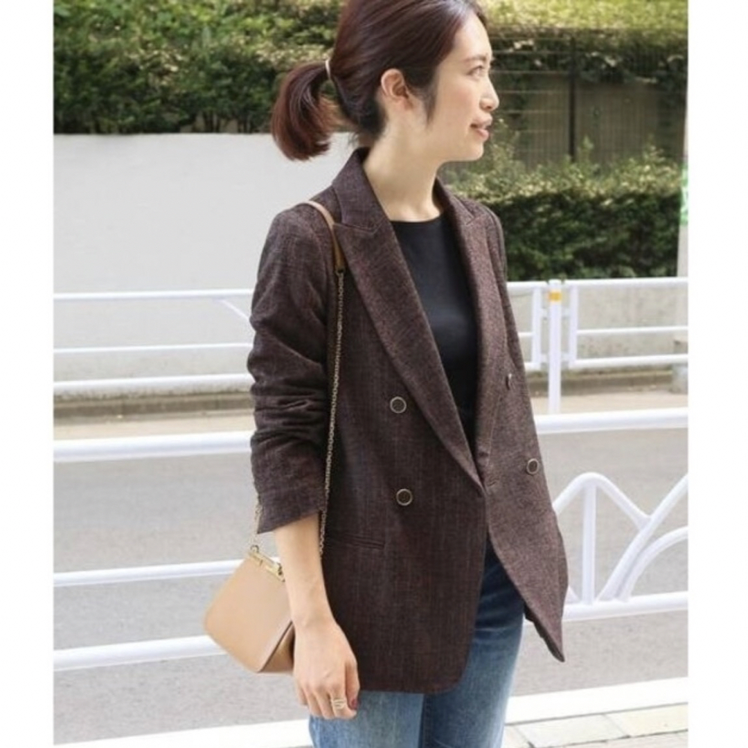 IENA(イエナ)のAW モールダブル ブレストジャケット レディースのジャケット/アウター(テーラードジャケット)の商品写真