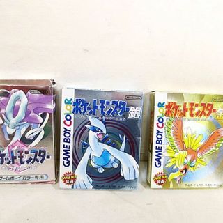 ニンテンドウ(任天堂)の美品　任天堂　ゲームボーイ GB　ポケットモンスター　金　銀」クリスタル　赤　セット(携帯用ゲームソフト)