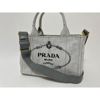 PRADA カナパ　プラダバック　カナパ　トート　S ビアンコ　グレーマチ125cm