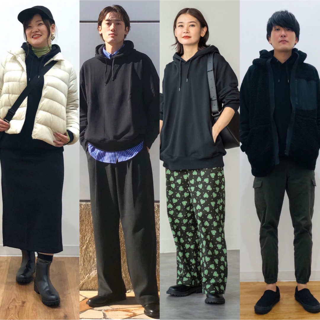 UNIQLO(ユニクロ)のユニクロ★美品★スウェットプルパーカ★黒★M★メンズ★レディース メンズのトップス(パーカー)の商品写真