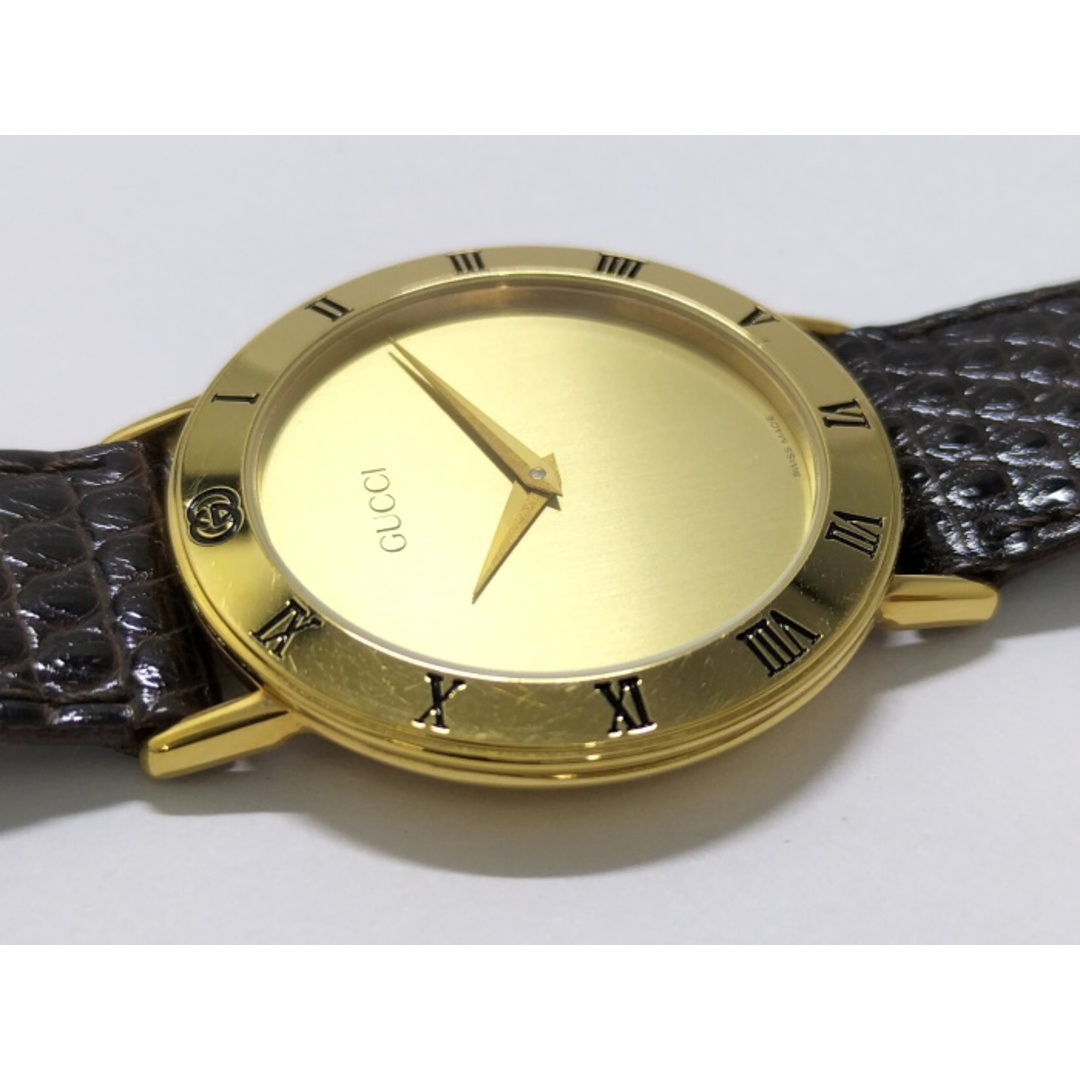 GUCCI - GUCCI メンズ腕時計 クオーツ SS GP レザー ゴールド GUCCI - GUCCI メンズ腕時計 クオーツ SS GP レザー ゴールド
