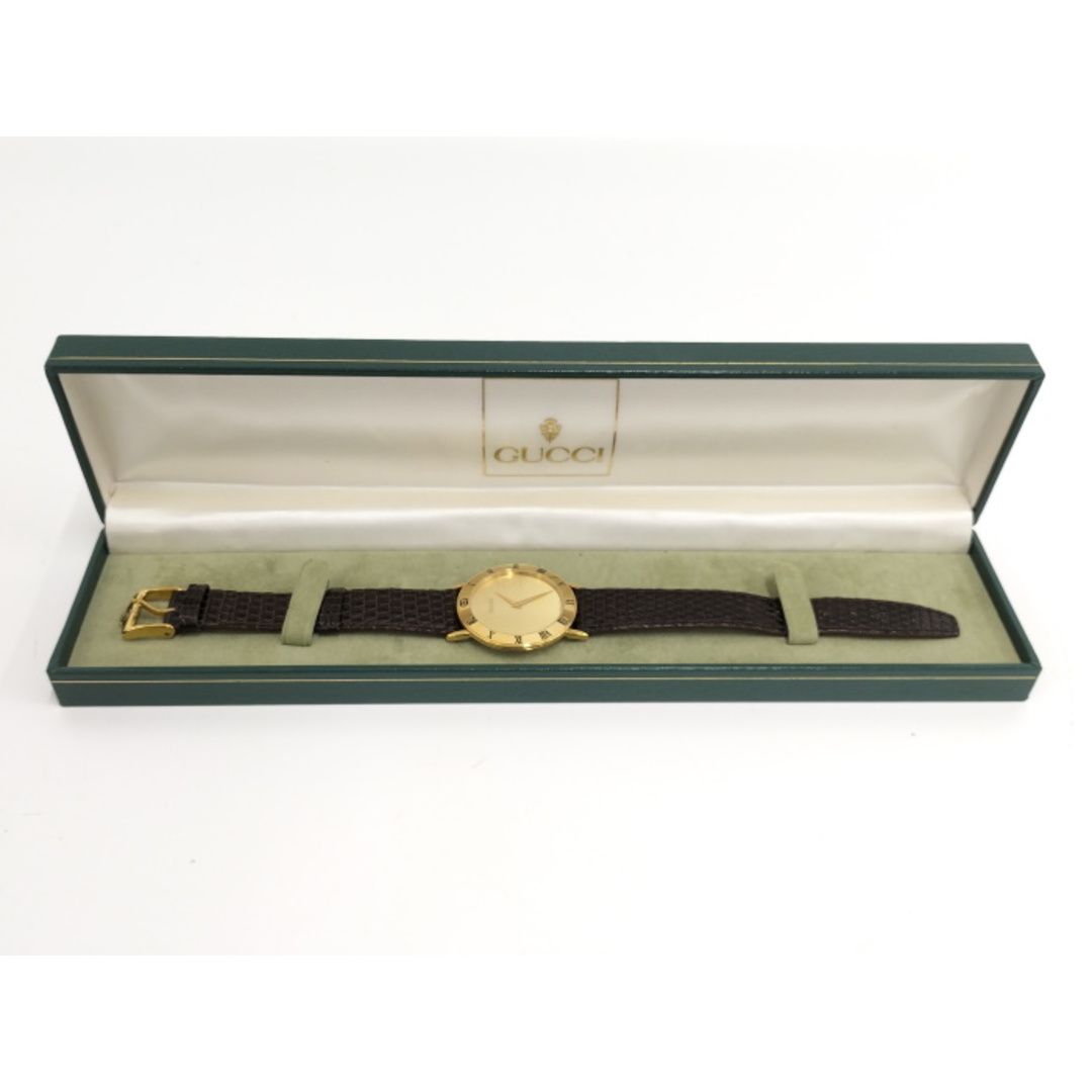 GUCCI - GUCCI メンズ腕時計 クオーツ SS GP レザー ゴールド GUCCI - GUCCI メンズ腕時計 クオーツ SS GP レザー ゴールド