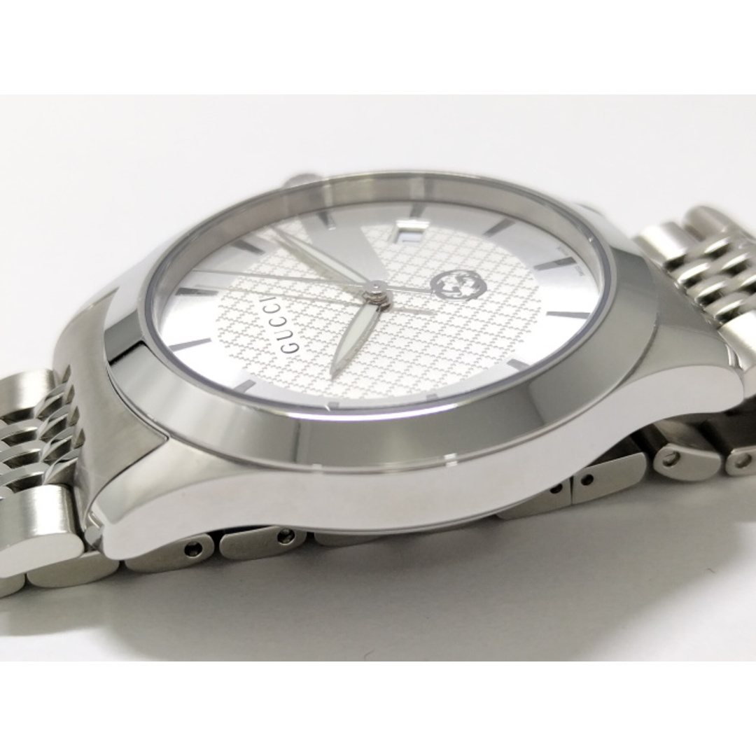 Gucci(グッチ)のGUCCI Gタイムレス メンズ 腕時計 クオーツ SS シルバー文字盤 メンズの時計(腕時計(アナログ))の商品写真