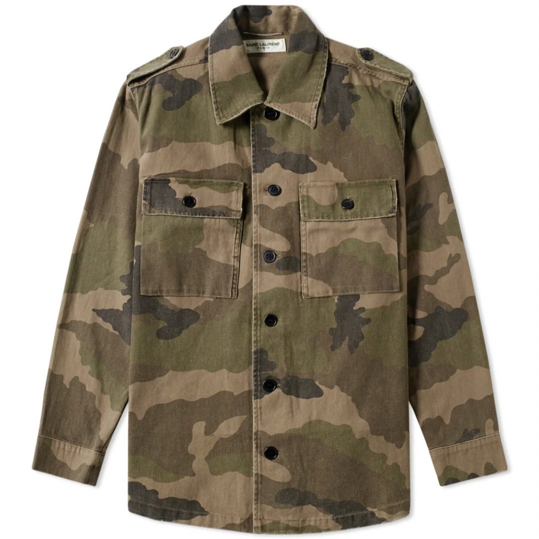 15SS サンローランパリ カモフラ ミリタリージャケット 迷彩 Sサイズ 15SS サンローランパリ カモフラ ミリタリージャケット 迷彩 Sサイズ