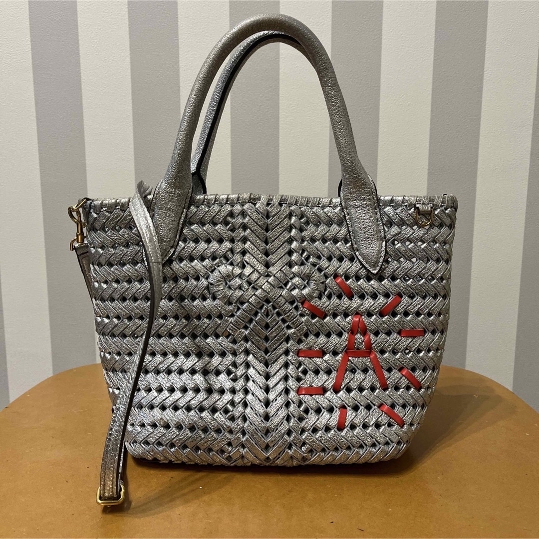 Anya Hindmarch アニヤハインドマーチ　編み込み ニーソン　レザー