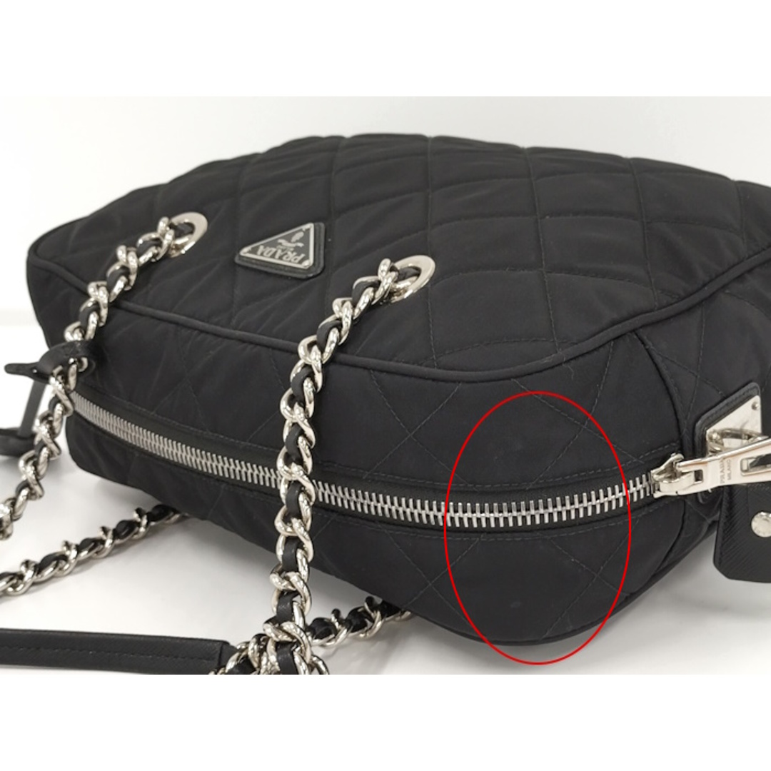 PRADA - PRADA チェーン ショルダーバッグ ナイロン ブラック PRADA - PRADA チェーン ショルダーバッグ ナイロン ブラック