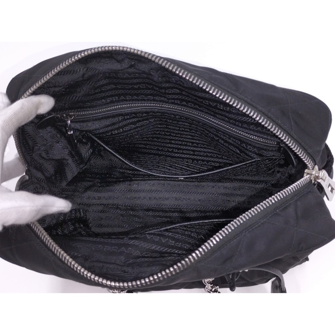 PRADA - PRADA チェーン ショルダーバッグ ナイロン ブラック PRADA - PRADA チェーン ショルダーバッグ ナイロン ブラック