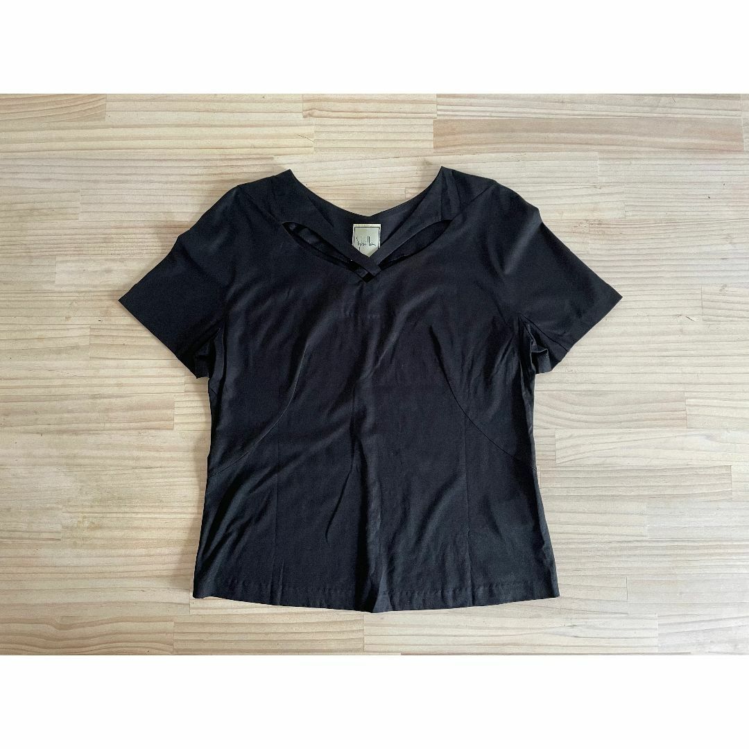 Sybilla(シビラ)のShan様専用2点シビラ/トップス/シャツ/M/ブラック/化繊×コットン/日本製 レディースのトップス(Tシャツ(半袖/袖なし))の商品写真