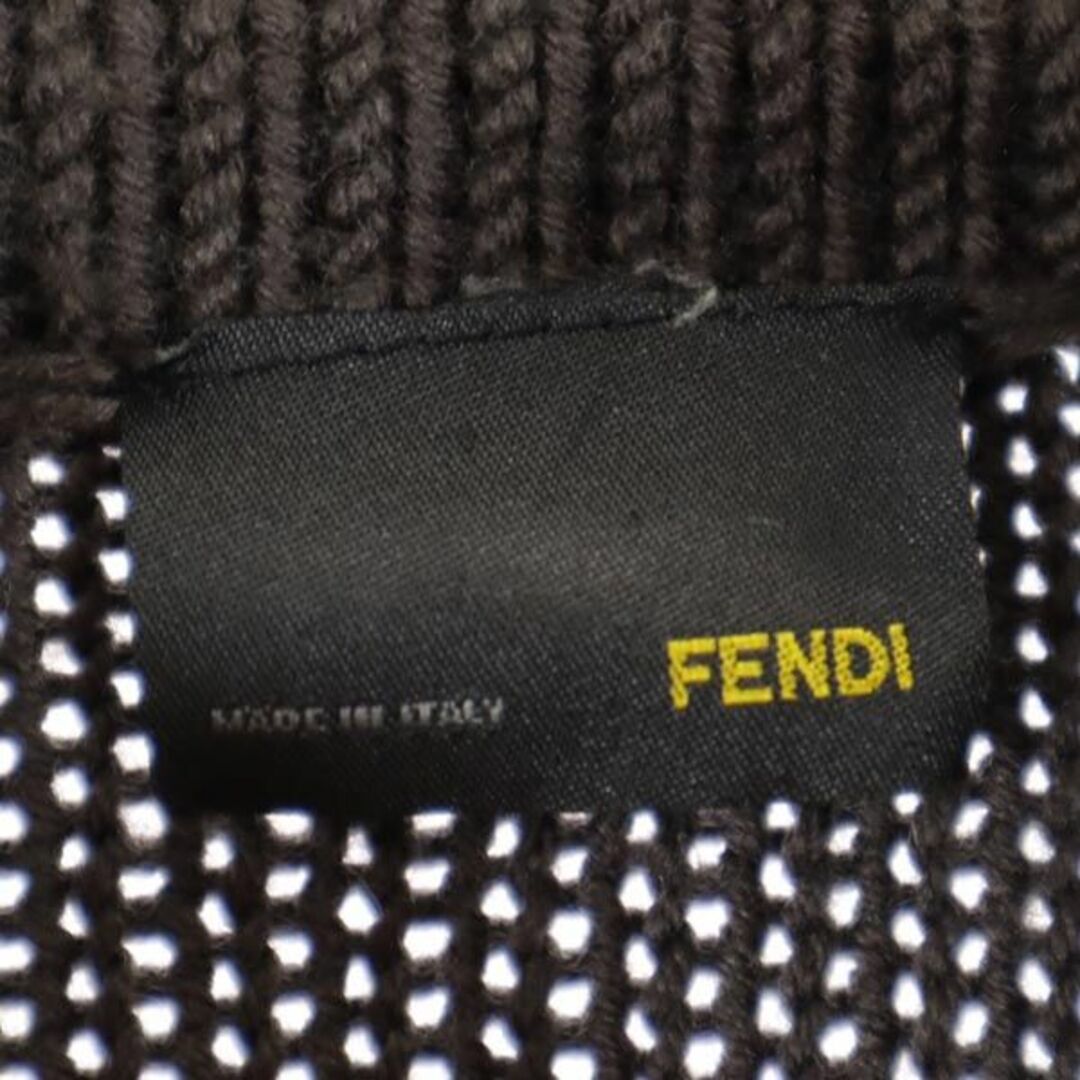FENDI - フェンディ イタリア製 長袖 Vネック ニット 40 ブラウン系