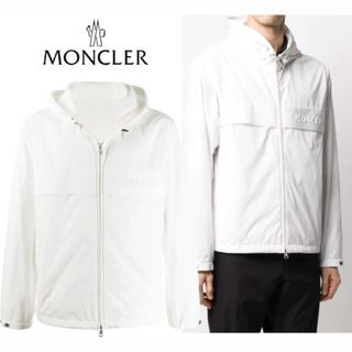 超美品 モンクレール ナイロン フード ブルゾン BENOIT ホワイト ロゴ
