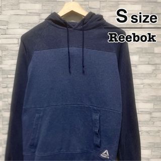 リーボック(Reebok)のReebok　スウェットパーカー　裏起毛　S　ネイビー　プルオーバー　USA古着(パーカー)