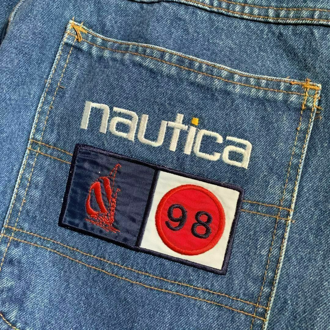 NAUTICA(ノーティカ)のUSA製 NAUTICA ペインターパンツ デニム 激レア 刺繍ロゴ 38 メンズのパンツ(ペインターパンツ)の商品写真