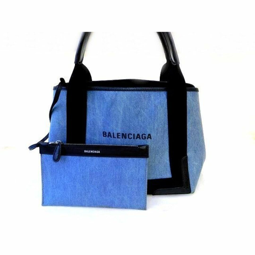 バレンシアガ BALENCIAGA ネイビーカバス トートバッグ ポーチ付