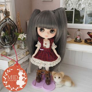 ミディブライス ウィッグ ネコ耳ツーテールGA 7.5インチ Blythe(人形)