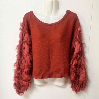 ダブルクローゼット(w closet)の【美品】wcloset  ダブルクローゼット　フリンジ　セーター　ニット(ニット/セーター)