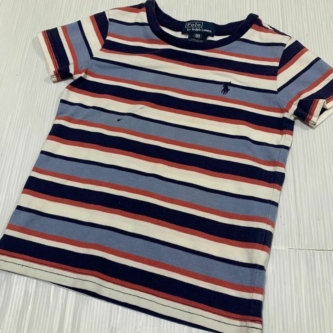 POLO RALPH LAUREN(ポロラルフローレン)のPolo By Ralph Lauren ボーダー 半袖 Tシャツ 子供服 90 キッズ/ベビー/マタニティのキッズ服男の子用(90cm~)(Tシャツ/カットソー)の商品写真