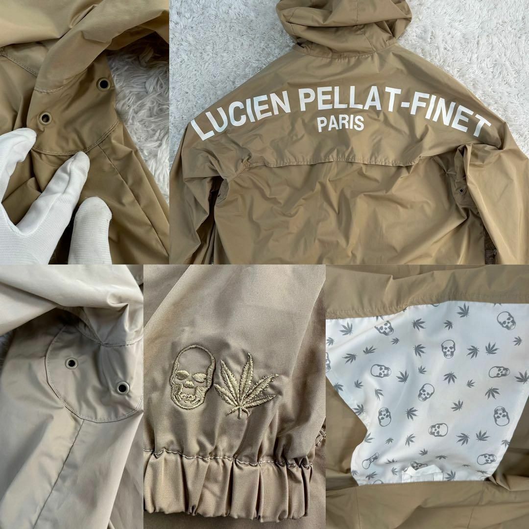 Lucien pellat-finet(ルシアンペラフィネ)の良品✨　ルシアンペラフィネ　ナイロンジャケット　スカル　骸骨　L  グレージュ メンズのジャケット/アウター(ナイロンジャケット)の商品写真