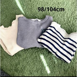 エイチアンドエム(H&M)のエイチアンドエム　長袖　トレーナー　３枚セット　98 104(Tシャツ/カットソー)