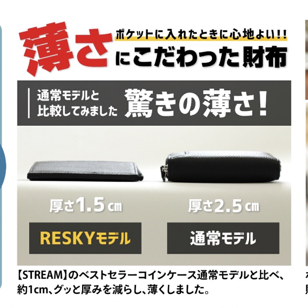 薄い財布 RESKYモデル リスキー小銭入れ  ミニマリスト スマートウォレット メンズのファッション小物(コインケース/小銭入れ)の商品写真