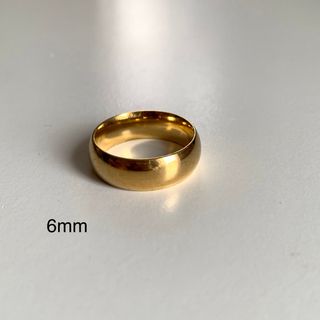 ステンレス　シンプルリング  6mm ゴールド(リング(指輪))