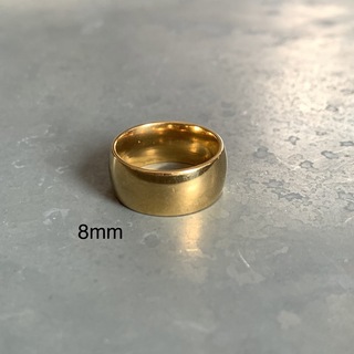 ステンレス　シンプルリング  8mm ゴールド(リング(指輪))
