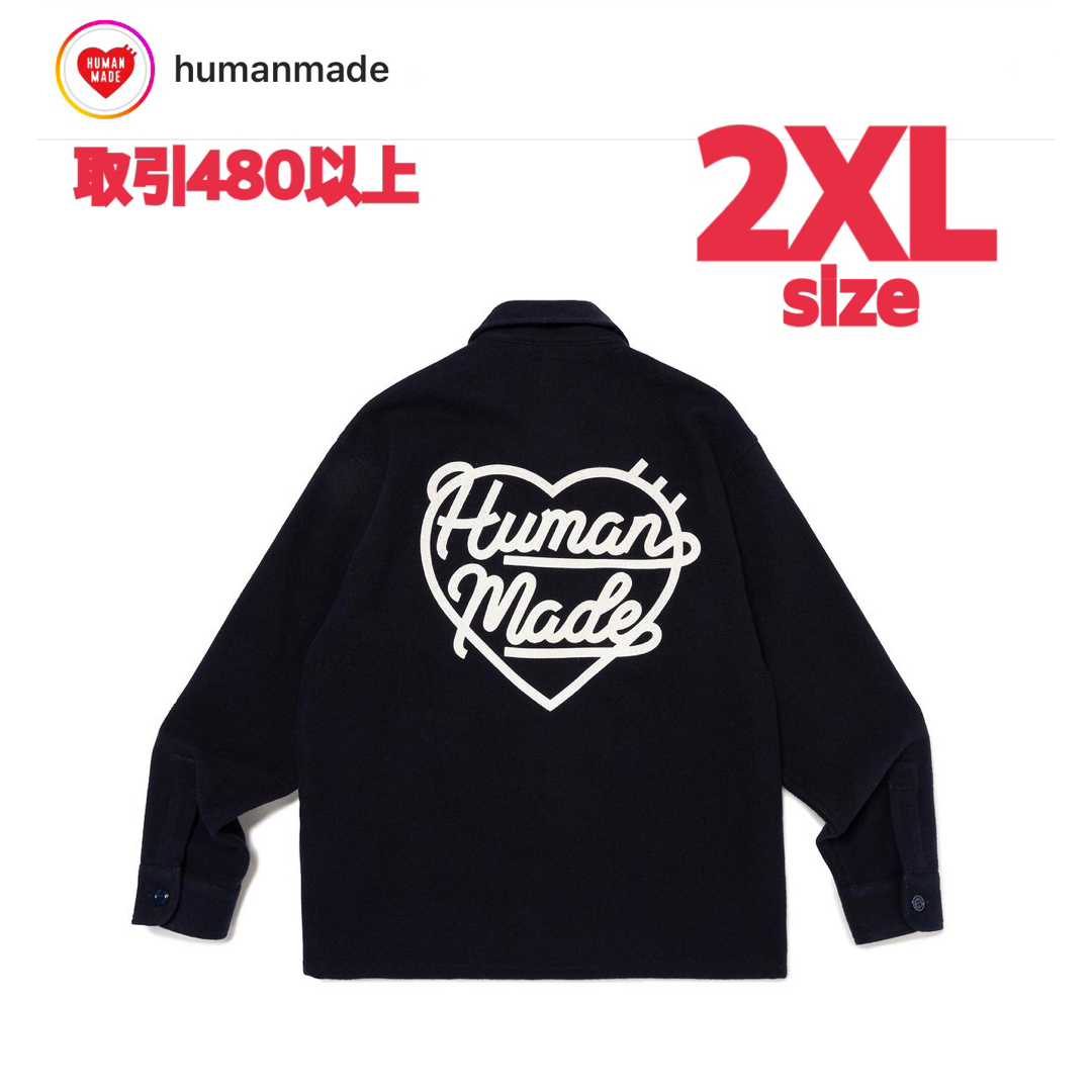 HUMAN MADE - HUMAN MADE WOOL CPO SHIRTS NAVY 2XLサイズの通販 HUMAN MADE - HUMAN MADE WOOL CPO SHIRTS NAVY 2XLサイズの通販