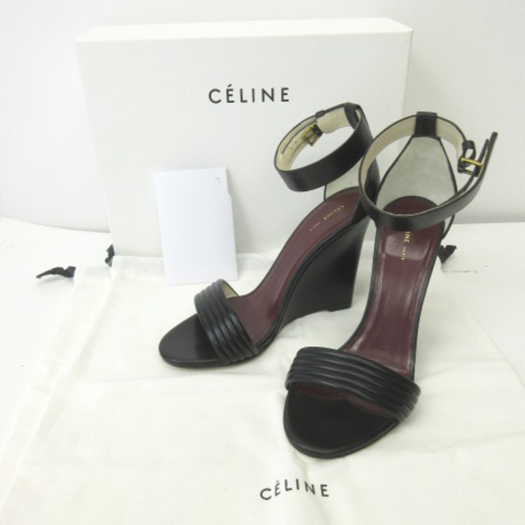 セリーヌ CELINE ウェッジソール サンダル ストラップ レザー 36.5