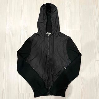 美品✨ MONCLER 半袖 パーカー フード ロゴ ワッペン ブラック S