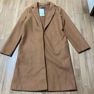 ザラ(ZARA)の値下げ！！【新品未使用】ZARA ロングコートブラウン Sサイズ(ロングコート)