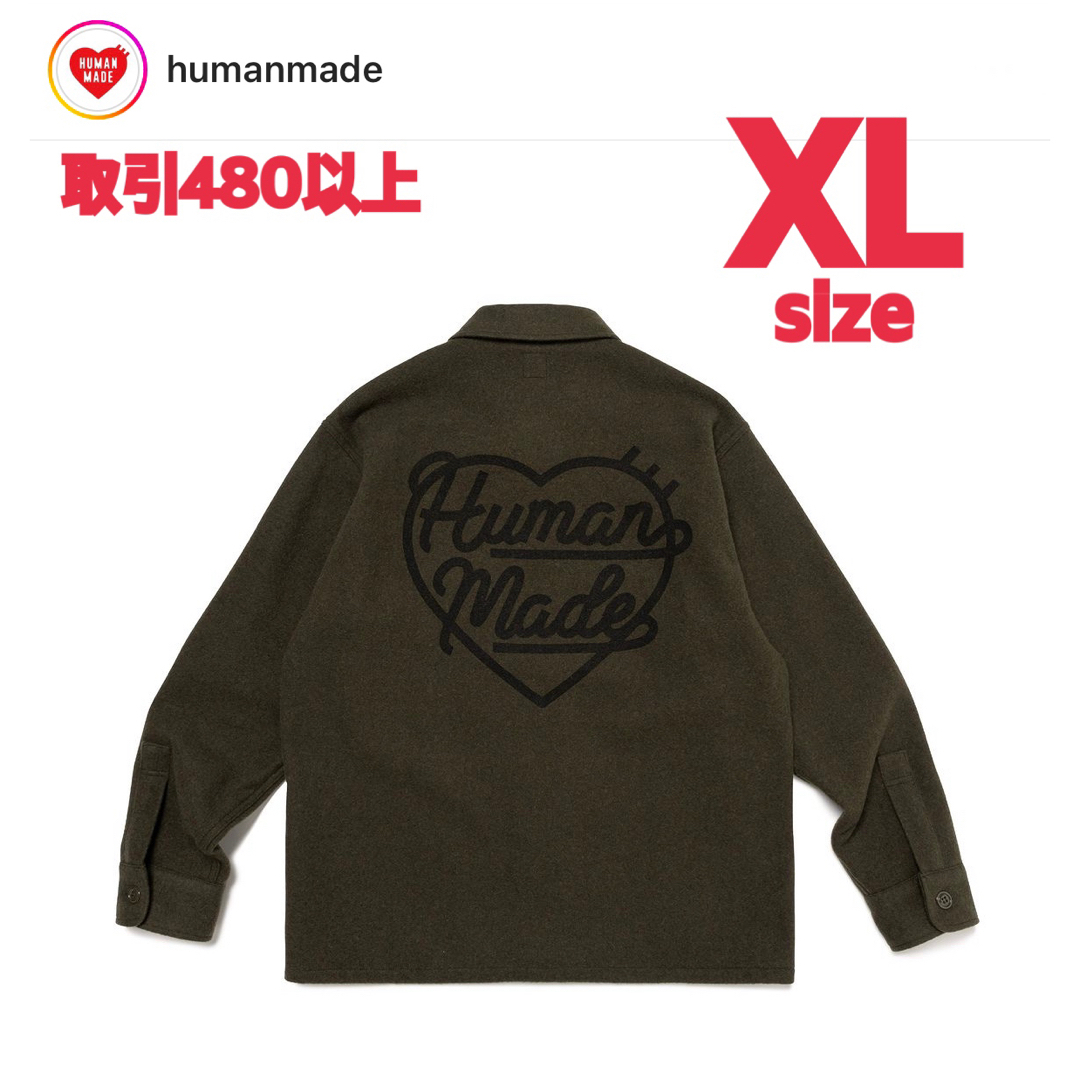 HUMAN MADE(ヒューマンメイド)のHUMAN MADE WOOL CPO SHIRTS OLIVE DRAB XL メンズのジャケット/アウター(その他)の商品写真