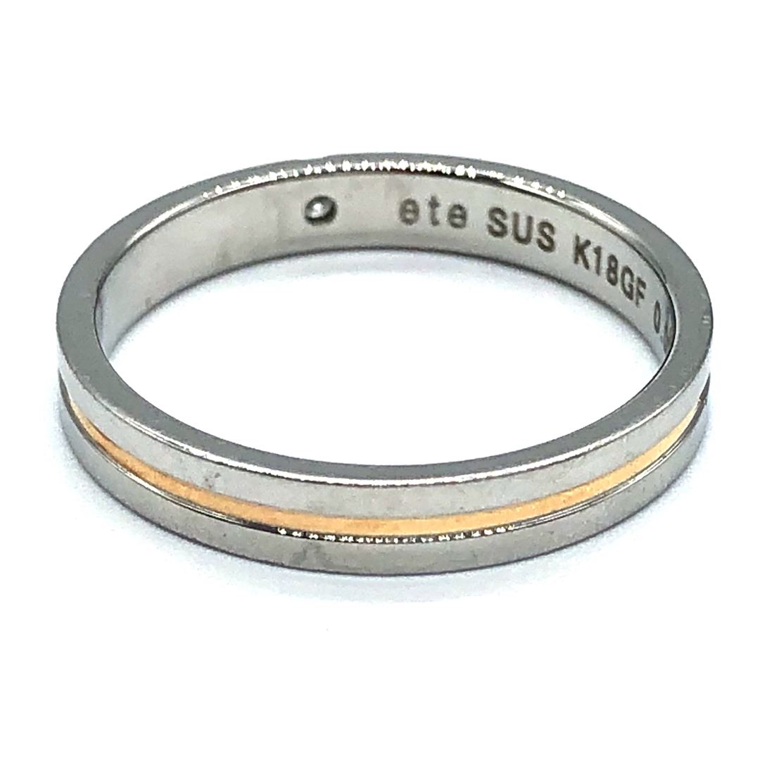 ete - ete エテ リング SUS ステンレス K18GF ダイヤ0.01ctの ete - ete エテ リング SUS ステンレス K18GF ダイヤ0.01ctの