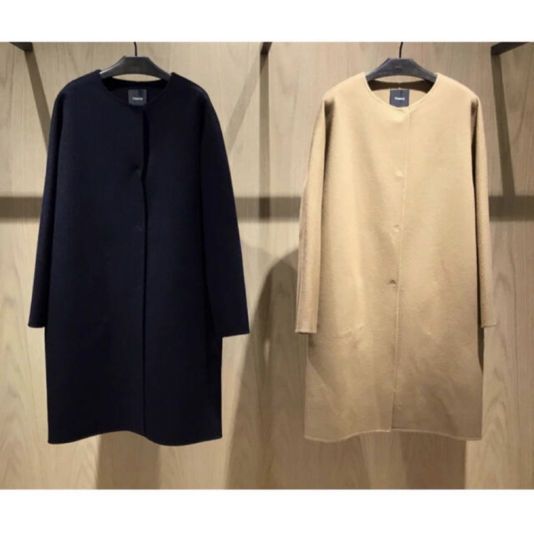 Theory 18aw ノーカラーコート93cmゆき丈